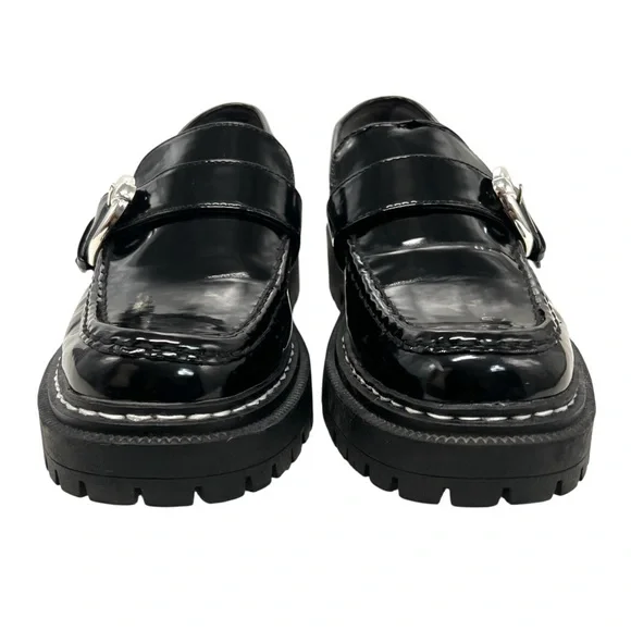 Sam Edelman Circus Everly Black Patent Platform Chunky Lug Loafers Women’s 8.5 - Picture 4 of 14